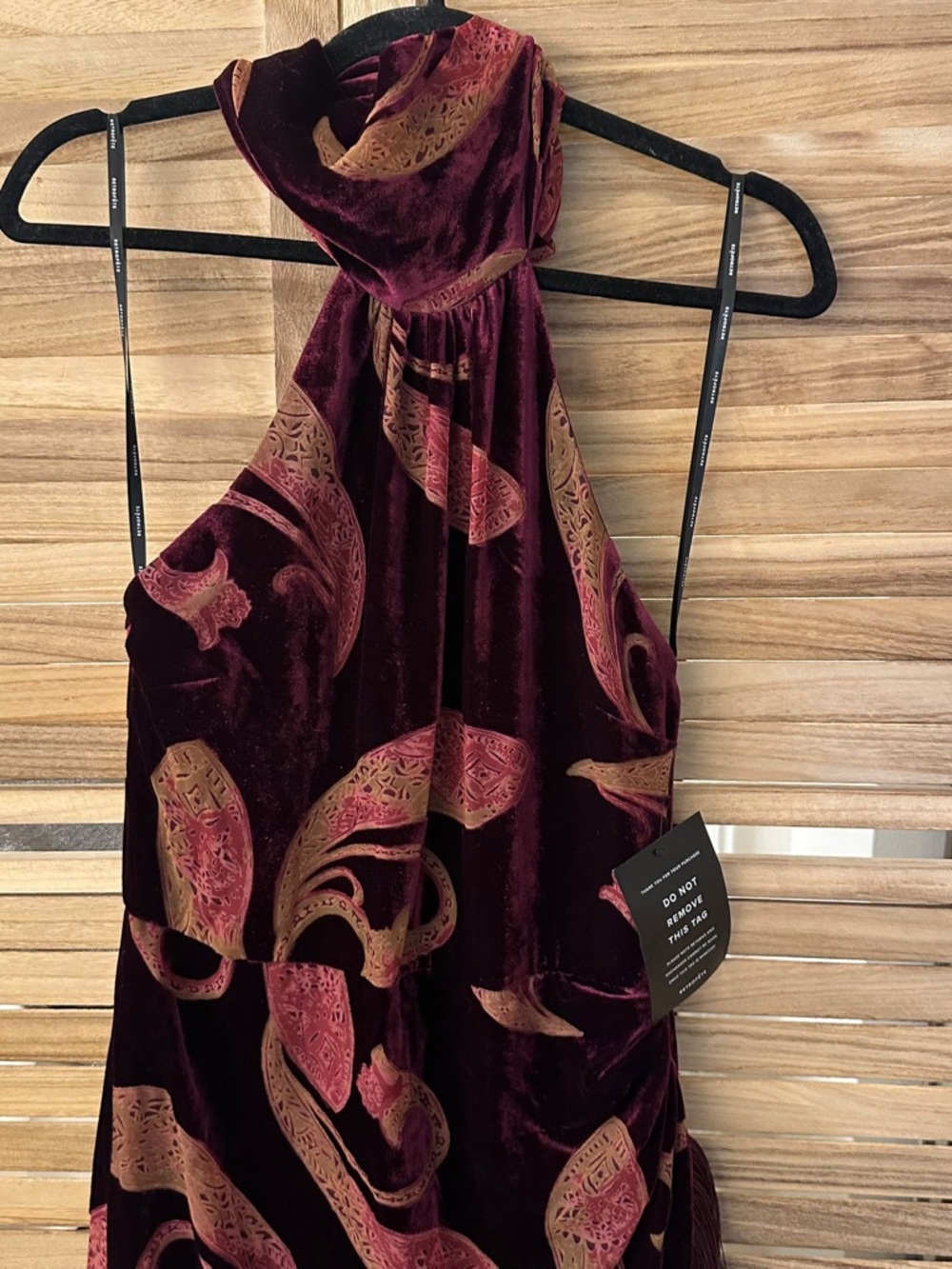 Retrofête Iridessa Velvet Fringe Hem Dress size M_NWT - Picture 9 of 11